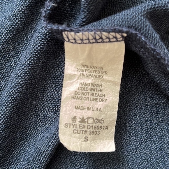 PinkBlush Solid Navy Blue Maternity Maxi Dress Size Small Long Sleeve - Picture 9 of 11